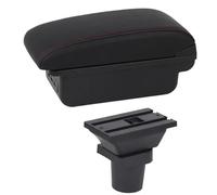 SPAMFAFGHQ Boîte De Repose-bras Pour Toyota Pour Yaris Pour Vitz Hatchback 1998-2011 Boîte De Rangement De Console Centrale Interface USB(Ligne Rouge C1)