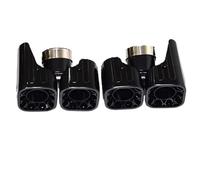 SPAMFAFGHQ Embout De Silencieux D'échappement Cellulaire Carré Noir Pour Land Rover Pour Defender 90 110 2020 2021 2022 2023 2024(Noir A,3.0)