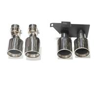 SPAMFAFGHQ Embout D'échappement Pour F10 F11 520i 523i 525i 528i 530i Double Tuyau D'échappement Vers M5 Look Quad Muffler Tip Buse De Tuyau(Argent A)