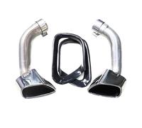SPAMFAFGHQ Embout D'échappement Pour X5 E70 V8 Look 2007-2010 Embout De Silencieux En Acier Inoxydable 304 Buse De Tuyau D'échappement De Voiture(Argent)
