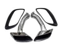 SPAMFAFGHQ Embout D'échappement Quadruple Pour X6 E71 2008 2009 2010 2011 2012 2013 Silencieux Carré Noir(Argent,Square)