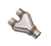 SPAMFAFGHQ Embouts D'échappement Universels Doubles En Y Pour Voiture Double Sortie En Acier Inoxydable 409 3 Voies 51 57 63 76 Mm(76MM)