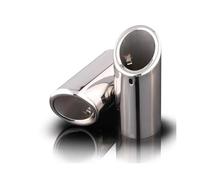 SPAMFAFGHQ Lot De 2 Embouts De Silencieux D'échappement En Acier Inoxydable Pour Série 5 520i 523i 525i F10 F11 F07 E12 E28 E34 E39 E60 E61(Bevel Silver)