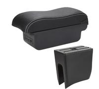 SPAMFAFGHQ Pour Dacia Pour Spring Accoudoir Pour R&enault Pour K-ZE Boîte D'accoudoir Auto Cuir Surface Courbe Boîte D'accoudoir Centrale(B3 Noir blanc 3USB)