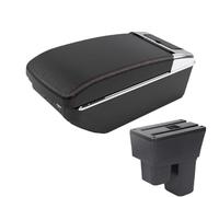 SPAMFAFGHQ Pour Fit Pour Jazz 2 2008 2009 2010 2011 2012 2013 Boîte D'accoudoir Boîte De Rangement Bras Accessoires Voiture(A1 Noir rouge 7USB)