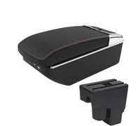 SPAMFAFGHQ Pour Jazz Boîte D'Accoudoir Pour Fit Pour Jazz 1 2003 2004 2005 2006 2007 Boîte De Rangement Bras Accoudoir Auto Accessoires Auto(A1 Noir rouge 7USB)