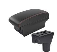 SPAMFAFGHQ Pour N&issan Pour Sunny Boîte D'accoudoir De Voiture 2010-2023 Pour N&issan Pour March Pour Micra K13 MK4 IV Boîte D'accoudoir Centrale(B1 Noir rouge 3USB)