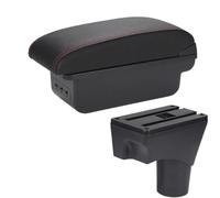 SPAMFAFGHQ Pour N&issan Pour Sunny Boîte D'accoudoir Pour N&issan Pour March Pour Micra K13 2010-2022 Accoudoir De Voiture Boîte D'accoudoir Central(B1 Noir rouge 3USB)