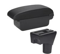 SPAMFAFGHQ Pour N&issan Pour Sunny Boîte D'accoudoir Pour N&issan Pour March Pour Micra K13 2010-2022 Accoudoir Auto Bras Boîte D'accoudoir Centrale(C3 Noir blanc SANS USB)