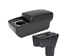 SPAMFAFGHQ Pour N&issan Pour Sunny Pour March Pour Micra K13 2010-2022 Accoudoir Auto Boîte Rangement Pièces Rétrofit(Ligne noire A2 Pas d'USB)