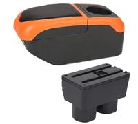SPAMFAFGHQ Pour N&issan Pour Tiida Boîte D'accoudoir Pour Sylphy Pour Tiida C11 Pour Latio Boîte D'accoudoir Auto Intérieure Boîte D'accoudoir Centrale(Noir orange)