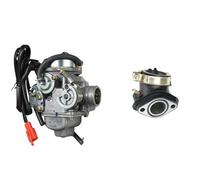 SPAMFAFGHQ Pour PD24J Carburateur De Moto Pour Scooter ATV Pour GY6 24mm Pour BAJAJ Go Kart Accessoires Moto 125cc 150cc(Size A With Intake)