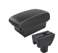 SPAMFAFGHQ Pour Toyota Pour Agya Boîte D'accoudoir Pour Agya Pour Wigo Accoudoir Central Boîte De Rangement Retrofit Avec Chargeur USB(B3 Noir blanc 3USB)