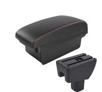 SPAMFAFGHQ Pour Toyota Pour Agya Boîte D'accoudoir Pour Agya Pour Wigo Accoudoir Central Boîte De Rangement Retrofit Avec Chargeur USB(A1 Noir rouge SANS USB)