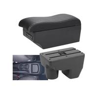 SPAMFAFGHQ Pour Toyota Pour Yaris Accoudoir Pour Toyota Pour Yaris Elegant Boîte Accoudoir Auto 2021-2024 Boîte Rangement Auto Surface Courbée Cuir(A3 Noir blanc 7USB)