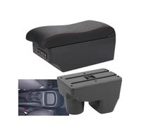 SPAMFAFGHQ Pour Toyota Pour Yaris Accoudoir Pour Toyota Pour Yaris Elegant Boîte Accoudoir Auto 2021-2024 Boîte Rangement Auto Surface Courbée Cuir(A1 Noir rouge 7USB)