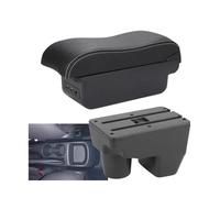 SPAMFAFGHQ Pour Toyota Pour Yaris Accoudoir Pour Toyota Pour Yaris Elegant Boîte Accoudoir Auto 2021-2024 Boîte Rangement Auto Surface Courbée Cuir(B3 Noir blanc 3USB)