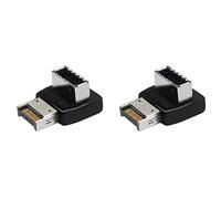 Spamietz 2X Carte Mère Ordinateur Type-E Interface USB 3.1 Type-E Coude Direction Un 90 Degrés Adaptateur Avant Type C Installé (PH74B)