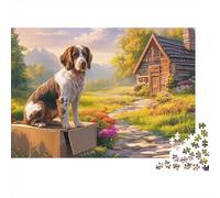 Spaniel Springer 1000 Pièces Puzzle Unique Belle Décoration Familiale Spaniel sur Box Cottage Puzzle Jouets De Difficiles pour Adultes Et Enfants 70x50cm/1000pcs