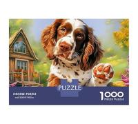 Spaniel Springer 1000 Pièces Spaniel Vague Puzzle pour Adultes Carton sans Odeur Anti-Stress pour S'amuser pour Adolescents 14+ Édition Limitée 38x26cm/1000pcs