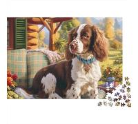 Spaniel Springer Puzzle 1000 Pièces Energetic Spotted Alert Spaniel Springers Puzzle De Haute Qualité pour Concentration Et Détente, Idéal pour Adultes Et Loisirs en Famille 70x50cm/1000pcs