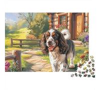 Spaniel Springer Puzzle 1000 Pièces Energetic Spotted Alert Spaniel Springers Puzzle De Haute Qualité pour Concentration Et Détente, Idéal pour Adultes Et Loisirs en Famille 70x50cm/1000pcs
