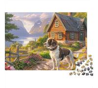 Spaniel Springer Puzzle 1000 Pièces Energetic Spotted Alert Spaniel Springers Puzzle Écologique en Carton, Activité Relaxante Et Concentrée pour La Maison Et La Famille 38x26cm/1000pcs