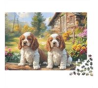 Spaniel Springer Puzzle 1000 Pièces Energetic Spotted Alert Spaniel Springers Puzzle en Papier De Qualité Supérieure, Relaxant Et Stimulant pour Adultes Et Famille 70x50cm/1000pcs