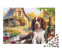 Spaniel Springer Puzzle 1000 Pièces Energetic Spotted Alert Spaniel Springers Puzzle en Papier De Qualité Supérieure, Relaxant Et Stimulant pour Adultes Et Famille 52x38cm/1000pcs