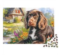 Spaniel Springer Puzzle 1000 Pièces Energetic Spotted Alert Spaniel Springers Puzzle en Papier Écologique, Jeu Relaxant Et Stimulant pour Adultes Et Loisirs en Famille 52x38cm/1000pcs
