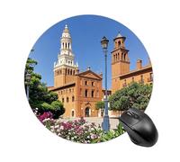 Spanish Cities Tapis de souris rond à glissement lisse Tapis de souris de jeu extra densité portable confortable pour bureau, maison, bureau, 20 x 20 cm