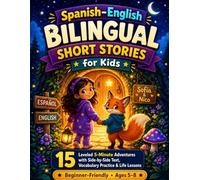 Spanish-English Bilingual Short Stories for Kids: 15 Leveled 5-Minute Adventures with Side-by-Side Text, Power Phrases, Vocabulary Practice, ... & Life Lessons (Beginner-Friendly, Ages 5-8)