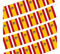 Spanish Flag 33 Feet Spain Flag with 38 Flags Square Spanish Decorations UV Fade Resistant Bunting Flags Double Stitched Tent for Sporting Events, Parties, ParadeSpanish
