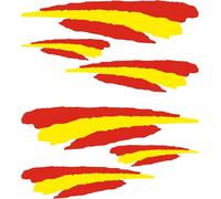 Spanish Flag Sports Stickers Spanish Flag Stickers Set Of 6 Stickers For Car, Motorcycle, Scooter, Quad Helmet Rain And Sun Resistant
