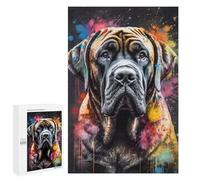 Spanish Mastiff Painting : Cadeau D’Anniversaire, 1000 PCS Puzzle-Image en Bois, avec Une Image Décorative Une Fois Terminé