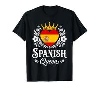 Spanish Queen Spain Flag Proud Spanish Woman T-Shirt Graphique avec Valeur