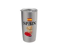 Spanish Teddy Bear Bull Fighter, Spain Illustration Graphic Gobelet isotherme en acier inoxydable double paroi