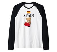 Spanish Teddy Bear Bull Fighter, Spain Illustration Graphic Manche Raglan
