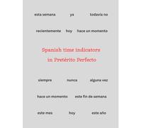 Spanish Time Indicators Notebook | Spanish Language Learning Gift for Students & Teachers | 160 Lined Pages | 8.25x11 Hardcover: Aesthetic ... Key Time Indicators in Pretérito Perfecto