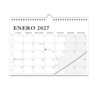 Spanish Wall Calendar - Wire Binding Planner, A4 Size, 18 Month Schedule | 18 Month A4 Spanish Wall Calendar from January 2027 to June 2028 with Twin Wire Binding for Home Office Classroom Planner