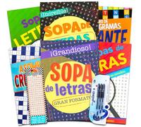 Spanish Word Search Books for Adults Seniors - Puzzle Book Bundle with 6 Word Find and Crossword Books (Over 390 Puzzles Total) ~ Libros de Búsqueda de Palabras y Crucigramas Para Adultos