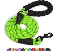 Spanner In The Works® Laisse verte pour grands chiens - Laisse réfléchissante, 1,5 m de long, épaisse laisse anti-traction de 13 mm | Poignée confortable, laisse pour chien vert vif, solide pivotant à