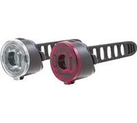 Spanninga Éclairage vélo Dot XB Kit AV+AR 10 Lum Piles Blanc/Rouge