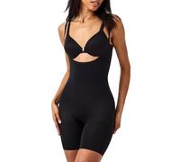 Spanx Open-Bust Mid-Thigh Bodysuit Shapewear, Very Black, L Femme