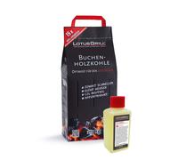 Spar-Set : LotusGrill Charbon de Bois Hêtre 2,5 KG Sac + Brûleure à Pâte 200 ML