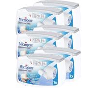 Sparadrap Micropore Devidoir Ferme 2,50cmx 9,14 M Blanc - Lot De 6 Boites
