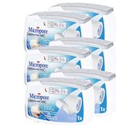 Sparadrap Micropore Devidoir Ferme 2,50cmx 9,14 m BLANC - Lot de 6 Boites