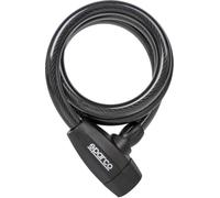 Sparco Cadenas noir souple pour vélo en acier zingué, laiton, ABS, PVC avec serrure