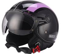 SPARCO Casque Moto SP501 JET Taille XL Avec Visière Anti-Rayures Violet Noir