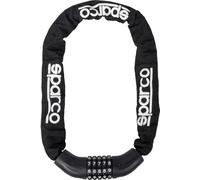 Sparco Chaîne antivol noire pour vélo en acier zingué, laiton, ABS avec combinaison